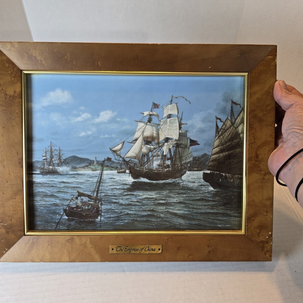 Framed Porcelain Picture - "Empress of China" by Thomas Wesley Freeman
